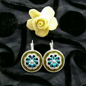 Vintage enamel signed Ikita earrings
